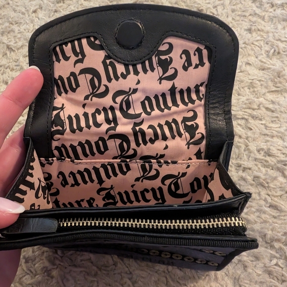 Nwt juicy couture y2k striped navy velour and sequin wallet with heart 2002‎ - Picture 4 of 5